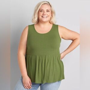 Lane Bryant Ribbed Scoop-Neck Babydoll Swing Tank